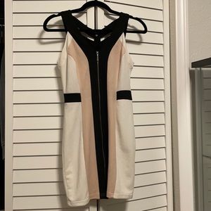 Cocktail dress - white beige and black